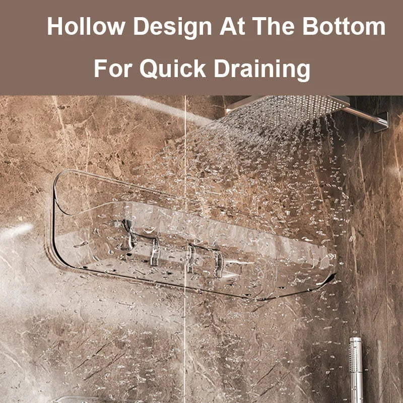 Prateleira Para Banheiro Em Acrílico, Prateleira Organizadora Para Banheiro, Suporte De Banheiro Em Acrílico, Acrilico Prateleira Para Banheiro Sem Perfuração, Nicho Prateleira Clear 