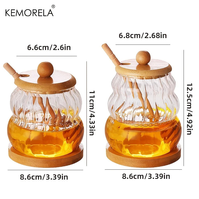 Porta Mel Em Vidro Com Colher