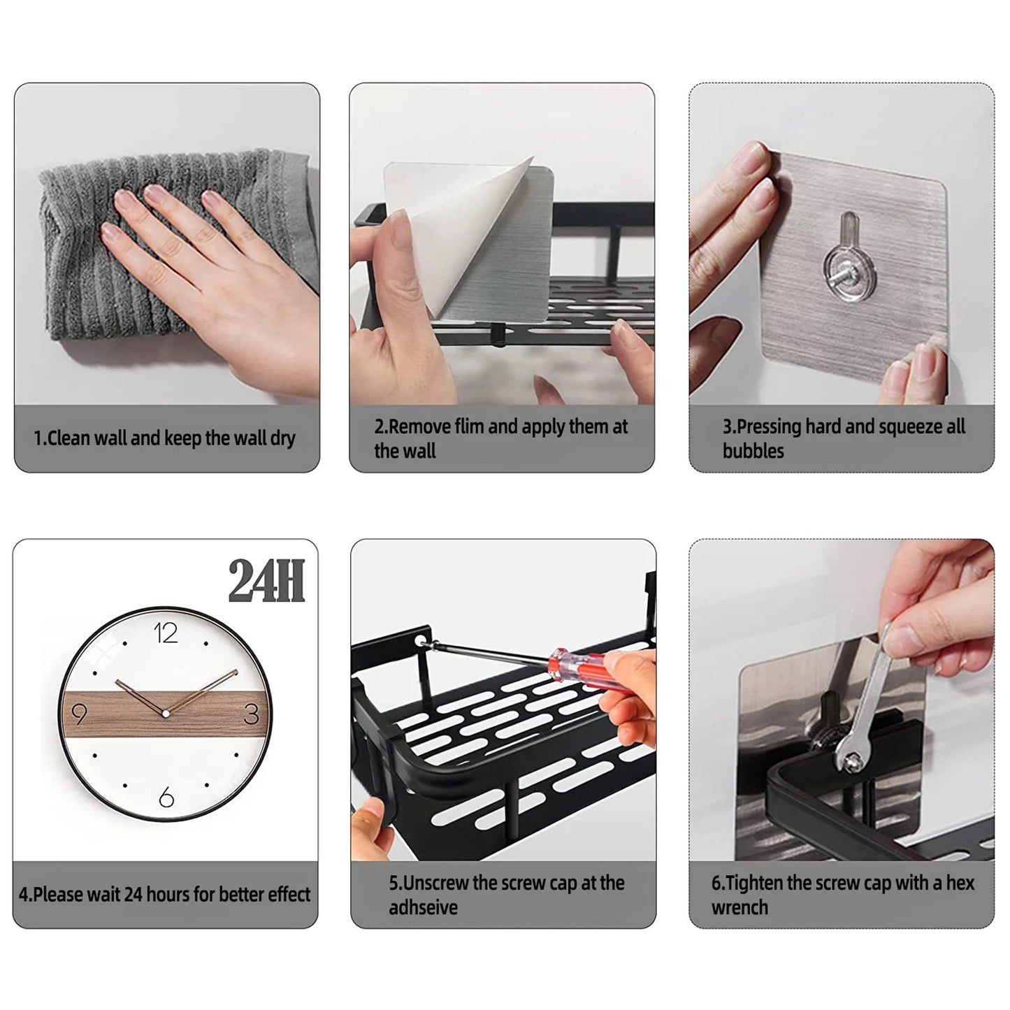 Prateleira Para Banheiro Rectangular Preto