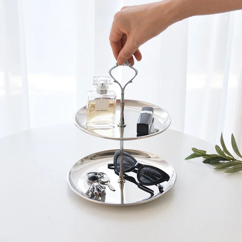 Bandeja De Aço Inoxidável, Suporte De Bolo 2/3 Camadas