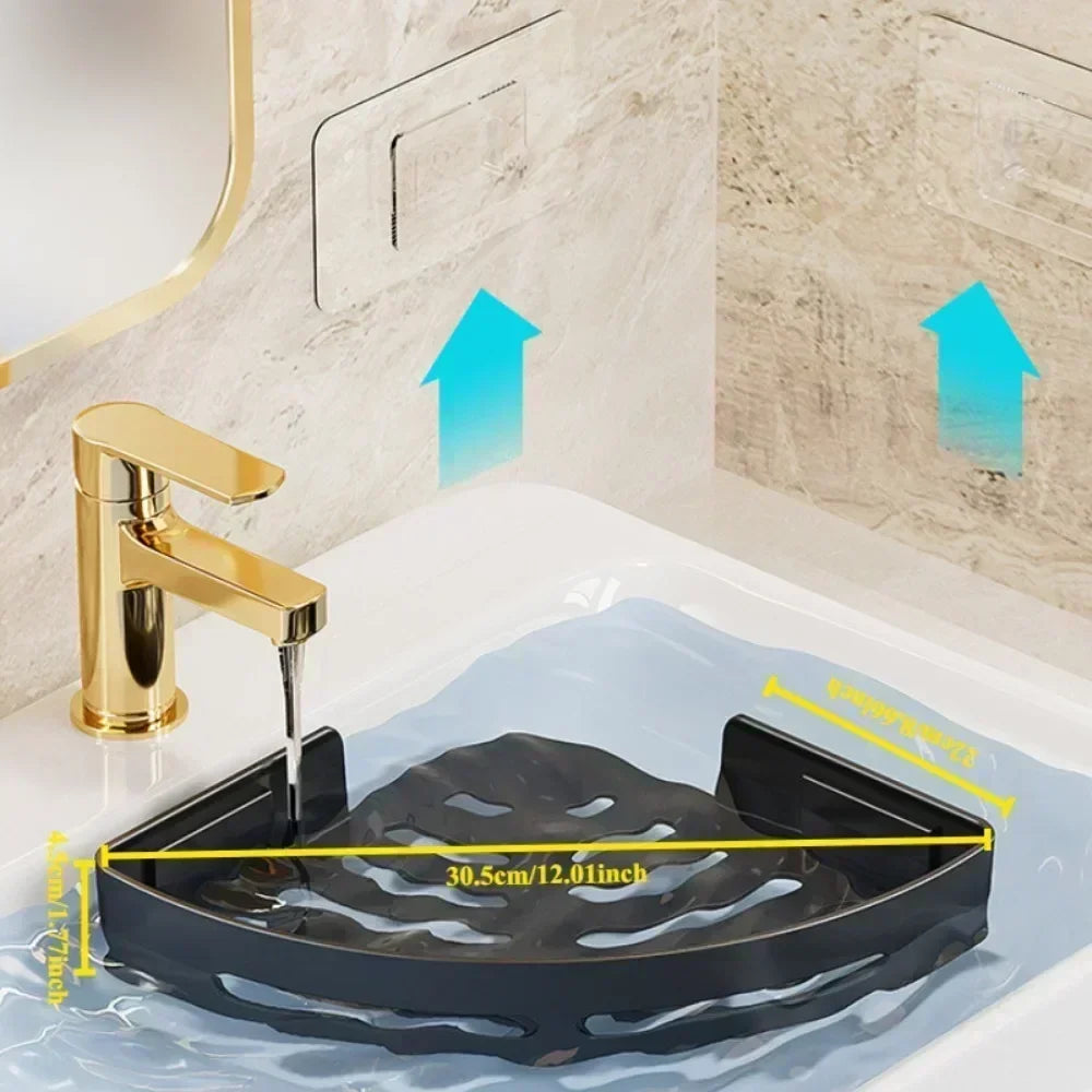 Suporte De Banheiro Sem Perfuração,Suporte De Banheiro Sem Perfuração, Prateleira De Canto Para Banheiro, Prateleira Sem Perfuração 