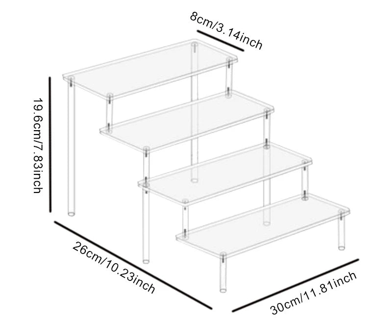 Prateleira De Exposição Em Acrilico 1-4 Camadas