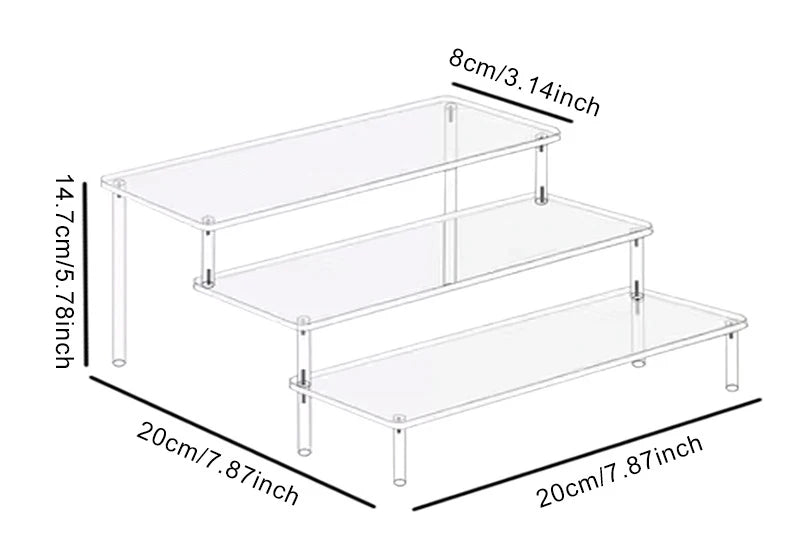 Prateleira De Exposição Em Acrilico 1-4 Camadas