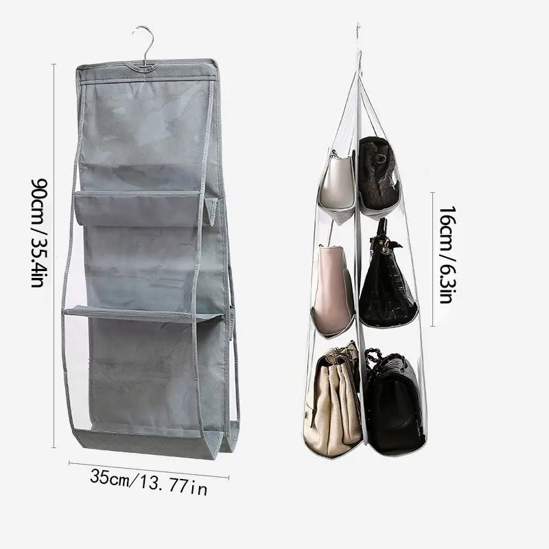 Organizador De Bolsas Para Guarda Roupa 6 bolsos