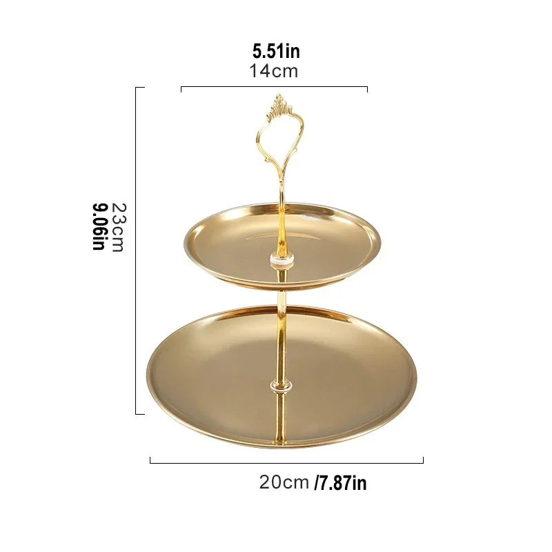 Bandeja De Aço Inoxidável, Suporte De Bolo 2/3 Camadas